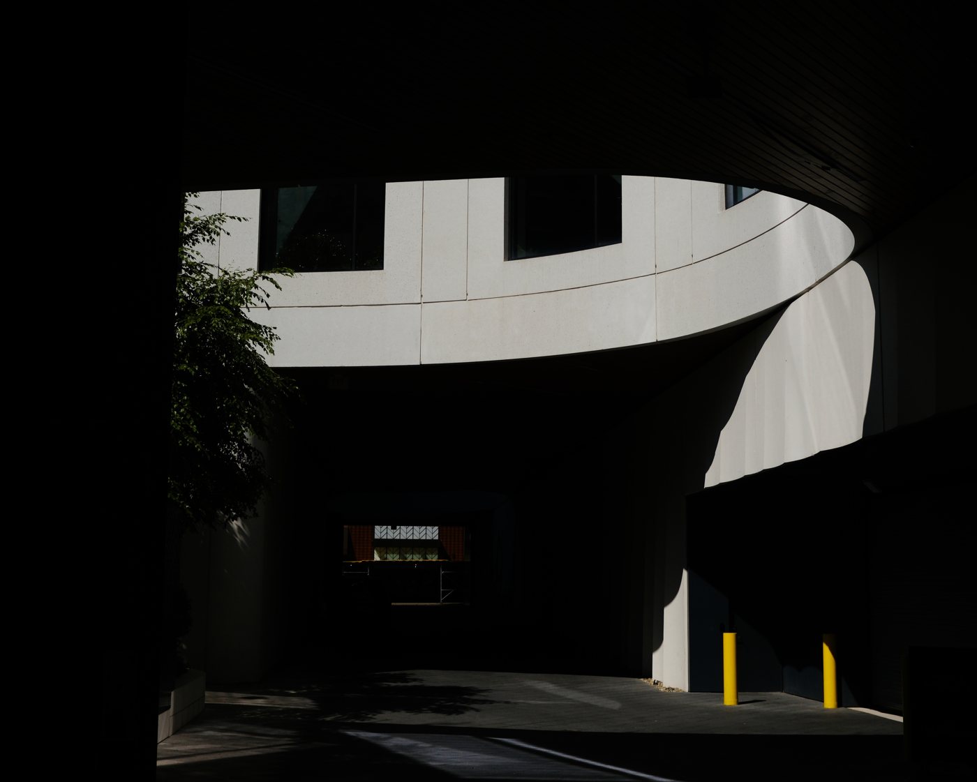 Light and shadow under an overpass